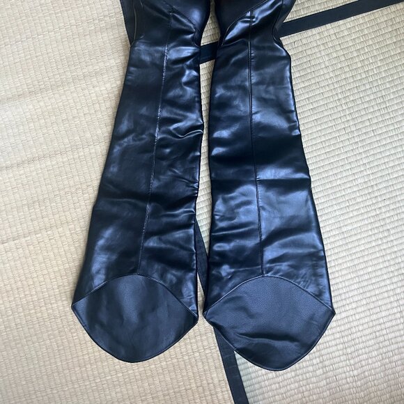 RIA-BLACK THIGH HIGH WESTERN BOOT - Picture 2 of 10